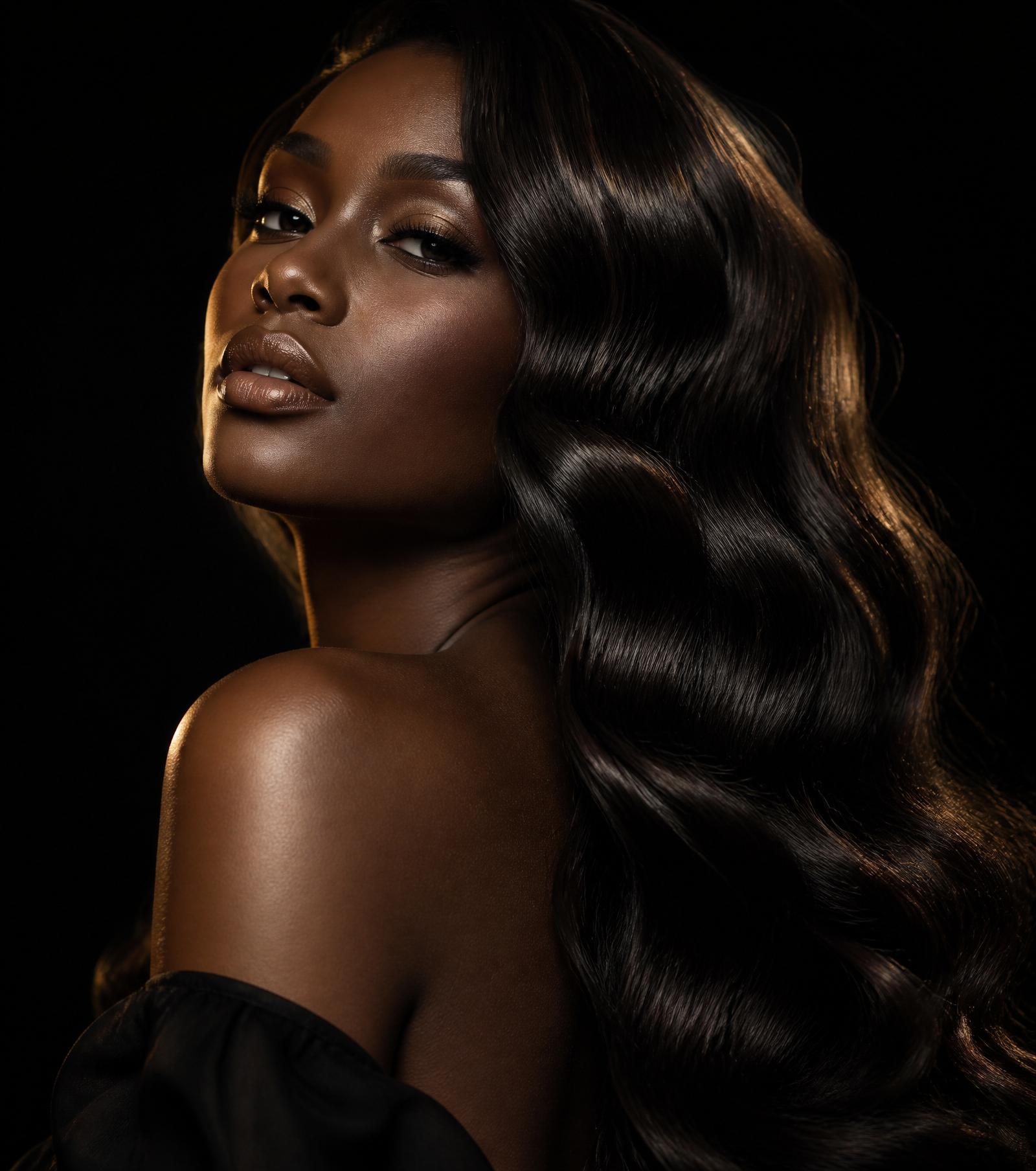 Model wearing luxury Elegant Hairs wig